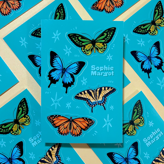 Butterflies STICKER SHEET by @SophieMargotArt