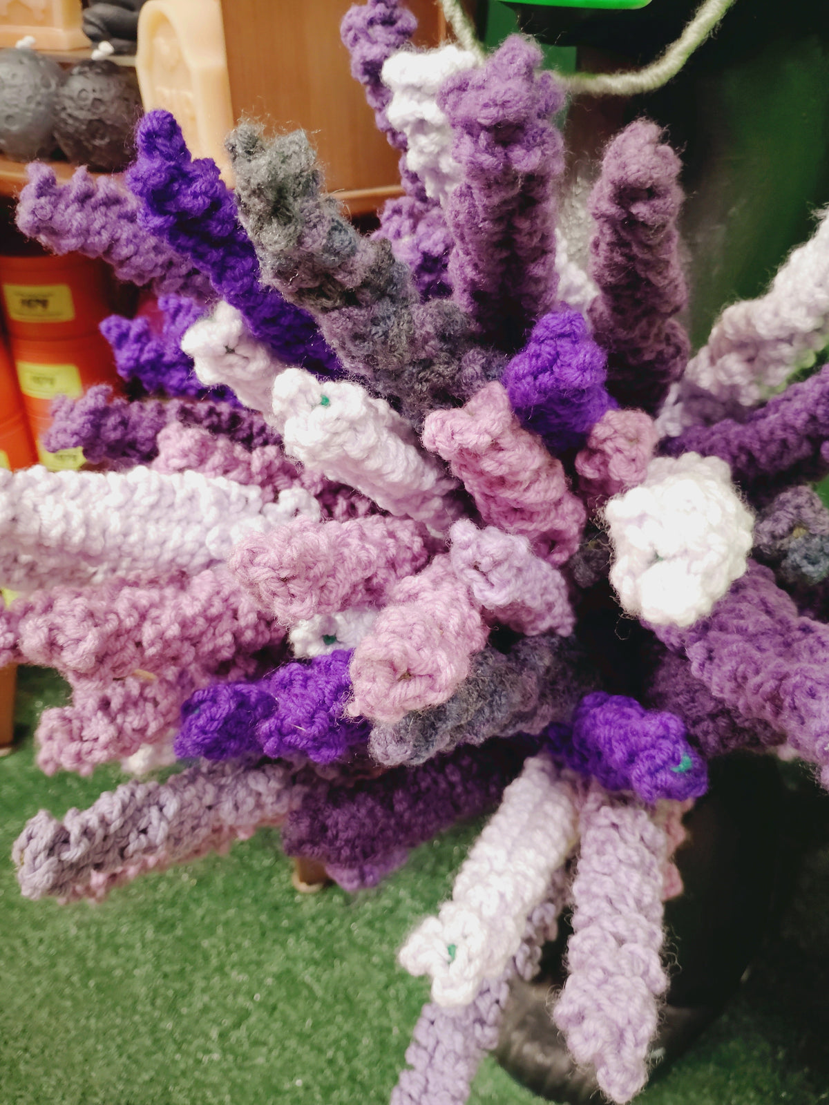 Purple Crochet Lavender Stemmed Flowers