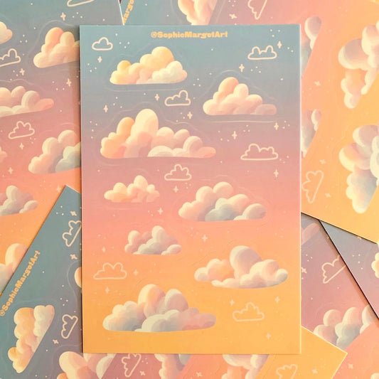 Pastel Clouds STICKER SHEET by @SophieMargotArt