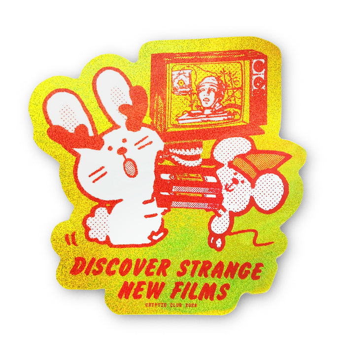 Discover Strange New Films Glitter Holographic STiCKER