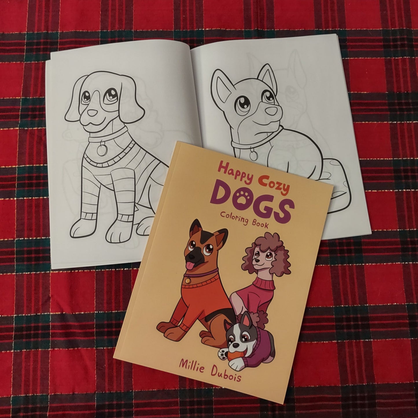 Happy Cozy Dogs COLORING BOOK by Millie Dubois