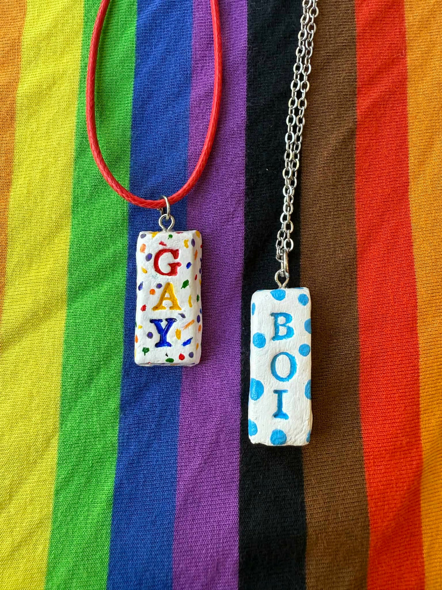 Gay + Boi Clay Charm Necklaces