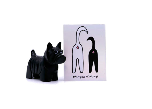 2 Cat Fancy Ass STICKER by Tiny Ass Paintings