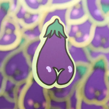 Eggplant Fancy Ass STICKER by Tiny Ass Paintings