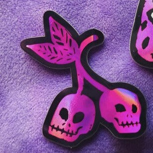 Cherry Skulls Holographic STICKER