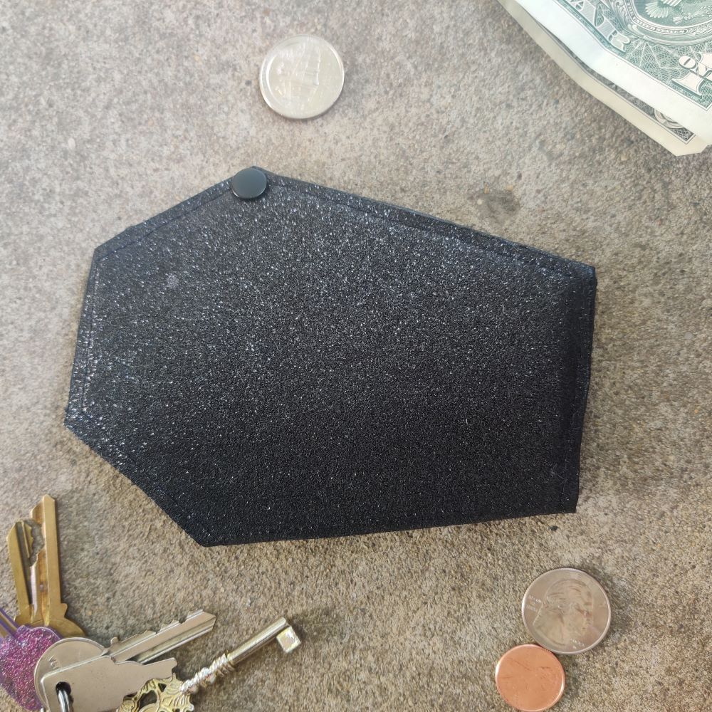 Black Shiny Vinyl Coffin WALLET