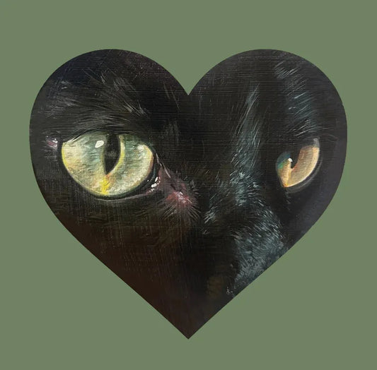 Black Cat Heart PRINT