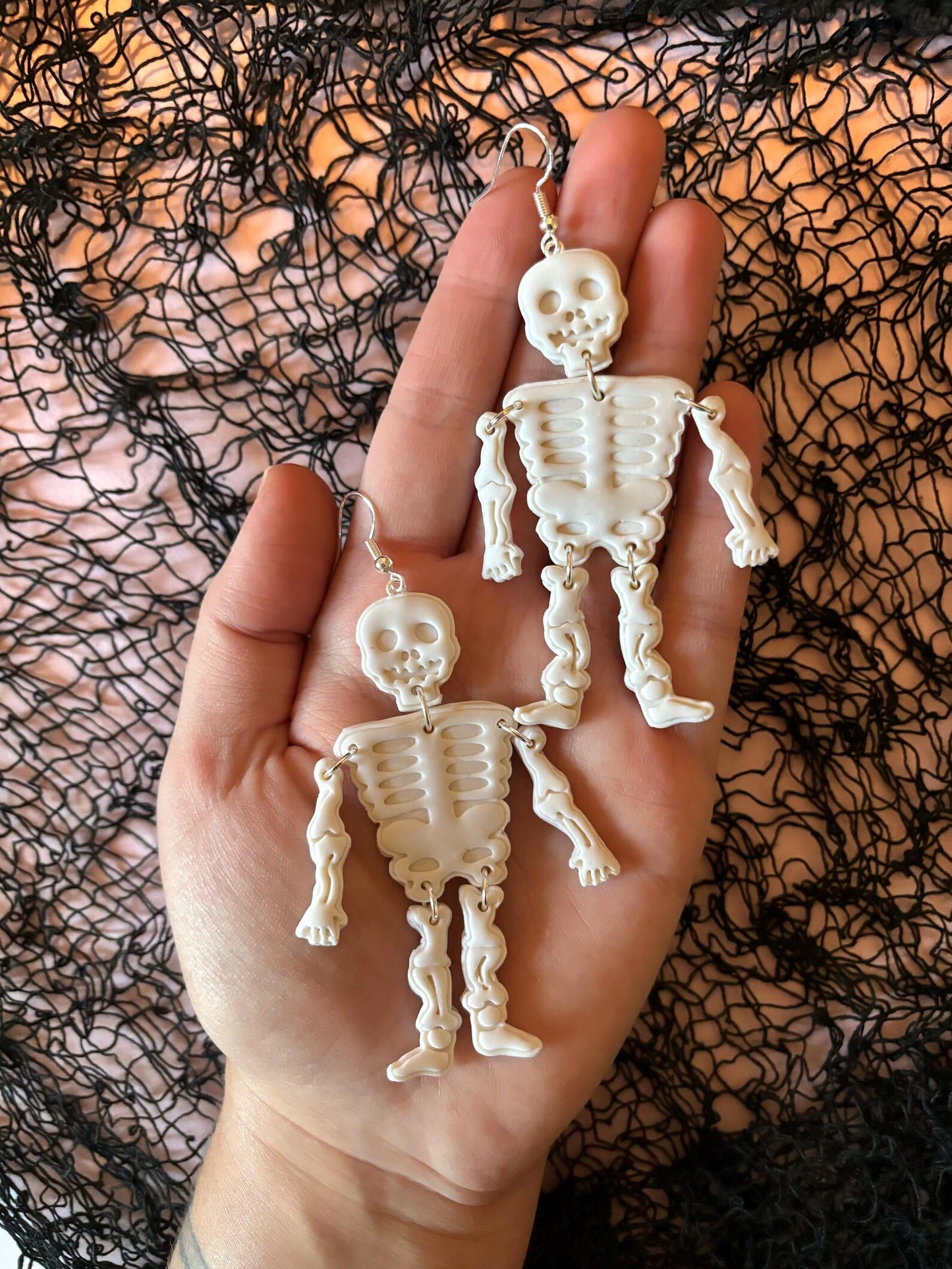 Hinged Skeleton EARRINGS by Gay Clay