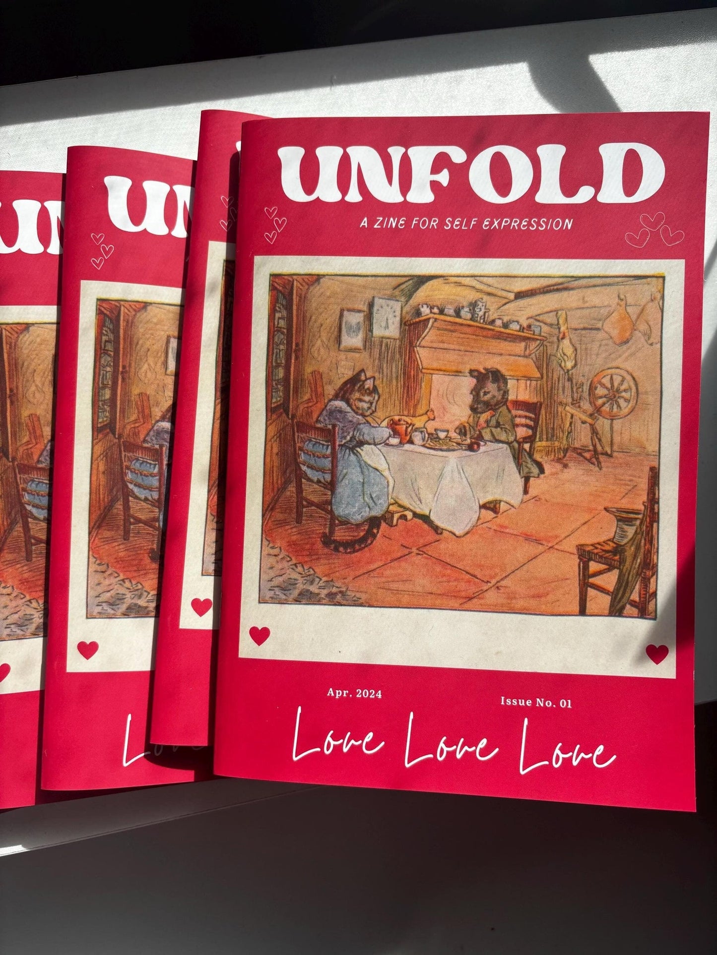 Unfold Issue No 01: Love Zine | Poetry, Art, Illustration, Photography Collaborative DIY Magazine | Inspo Book for Writers, Poets, Artists