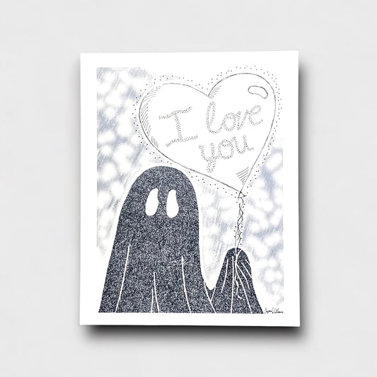 I Love You Balloon Ghost PRiNT by Solo Souls