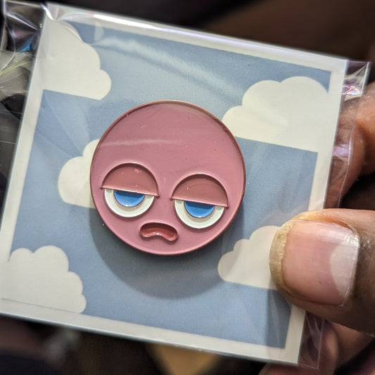 Bored Face ENAMEL PiN by One Dumb Shop
