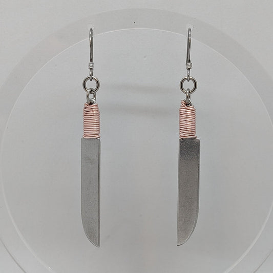 Copper Wrapped Knife EARRINGS by Sixth House Ego