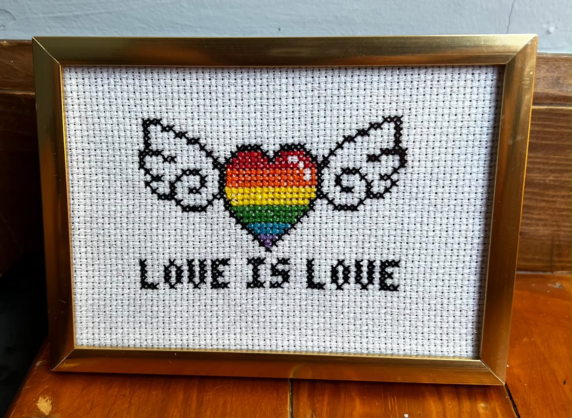 Love Is Love Framed Cross-Stitch