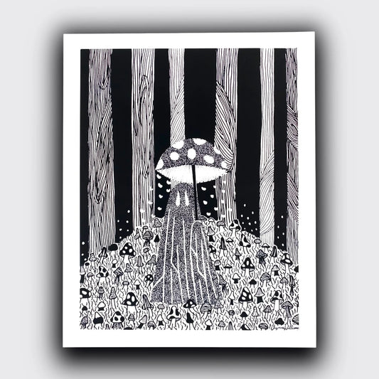 Mushroom Forest Ghost PRiNT by Solo Souls