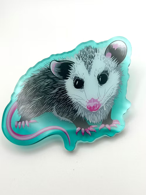 Cute Opposum Acrylic PIN by @SophieMargotArt