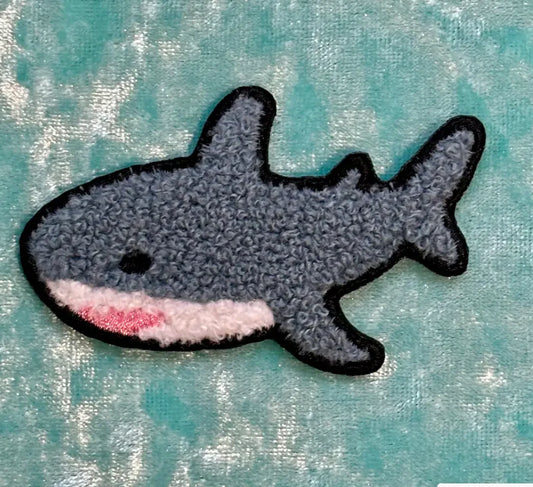 Cute Shark Chenille Iron-on PATCH by fluffmallow