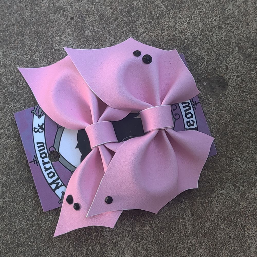 Set of 2 Bat Wing Vinyl  HAiR BOWs / CLiPs