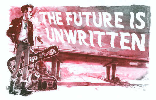 The Future is Unwritten Riso PRiNT by Giles Crawford