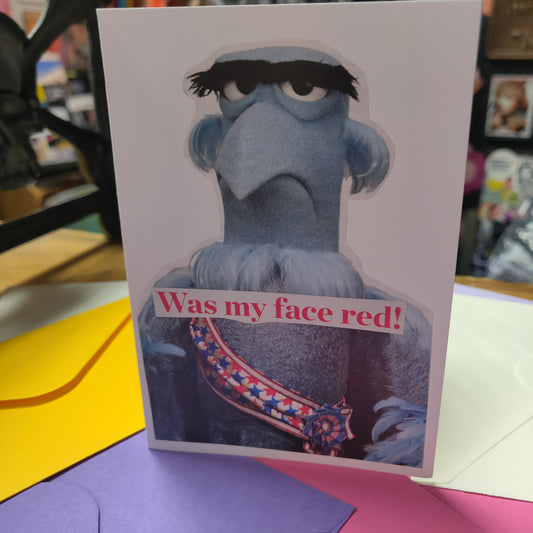 Was my face red! Collage Blank GREETiNG CARD