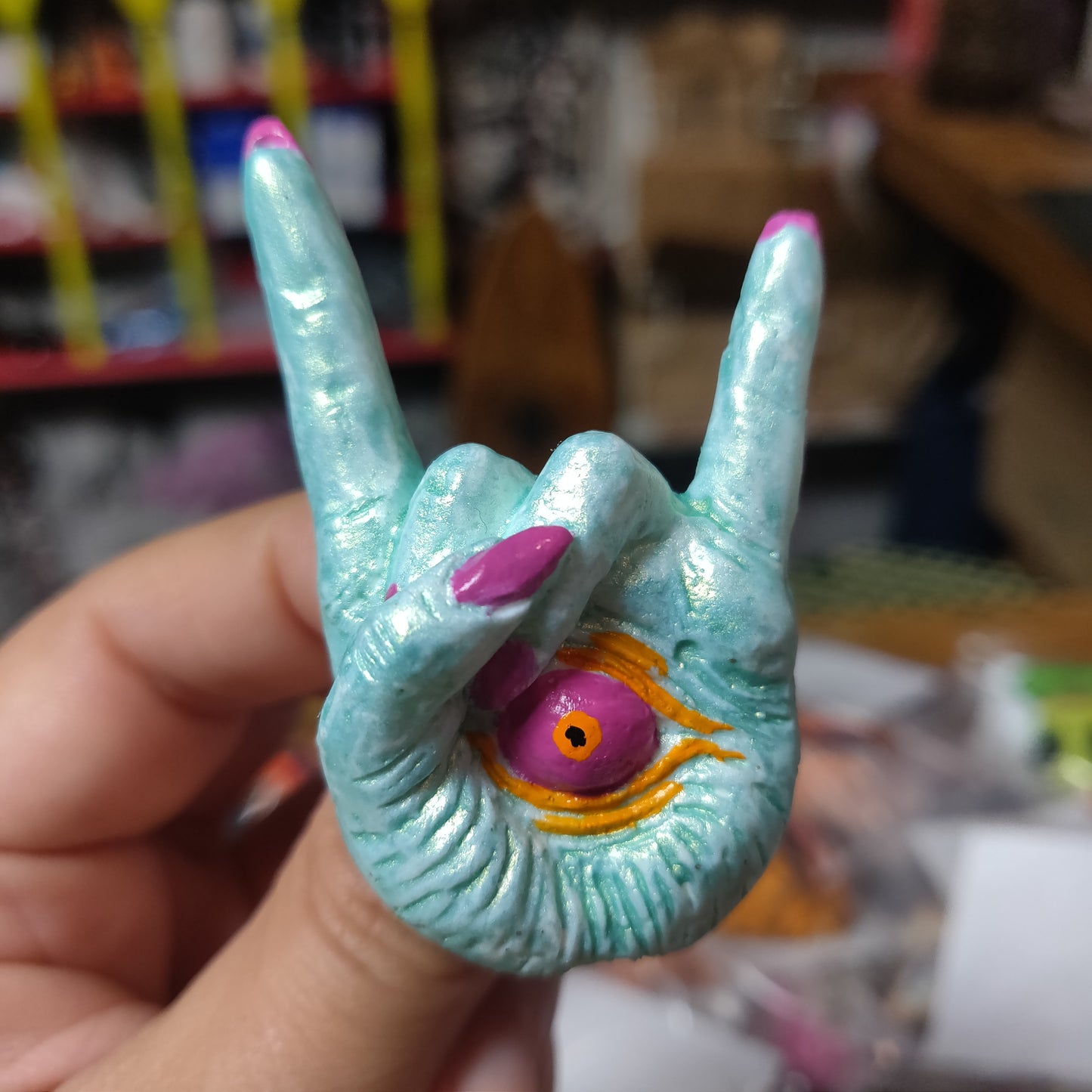 Giving The Horns Hand-sculpted PINS