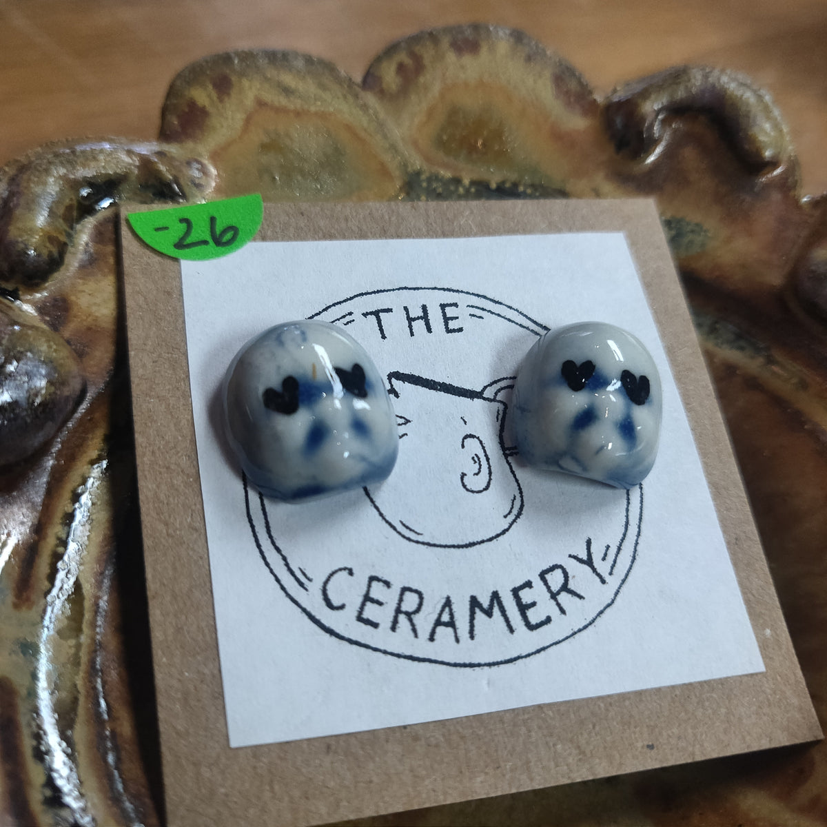 Ceramic Beeb Head Stud EARRiNGS by The Ceramery