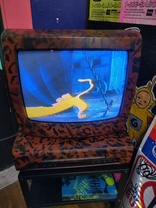 Custom Painted TV and VCR by Taped Off TV (works, tested 8/7/25)