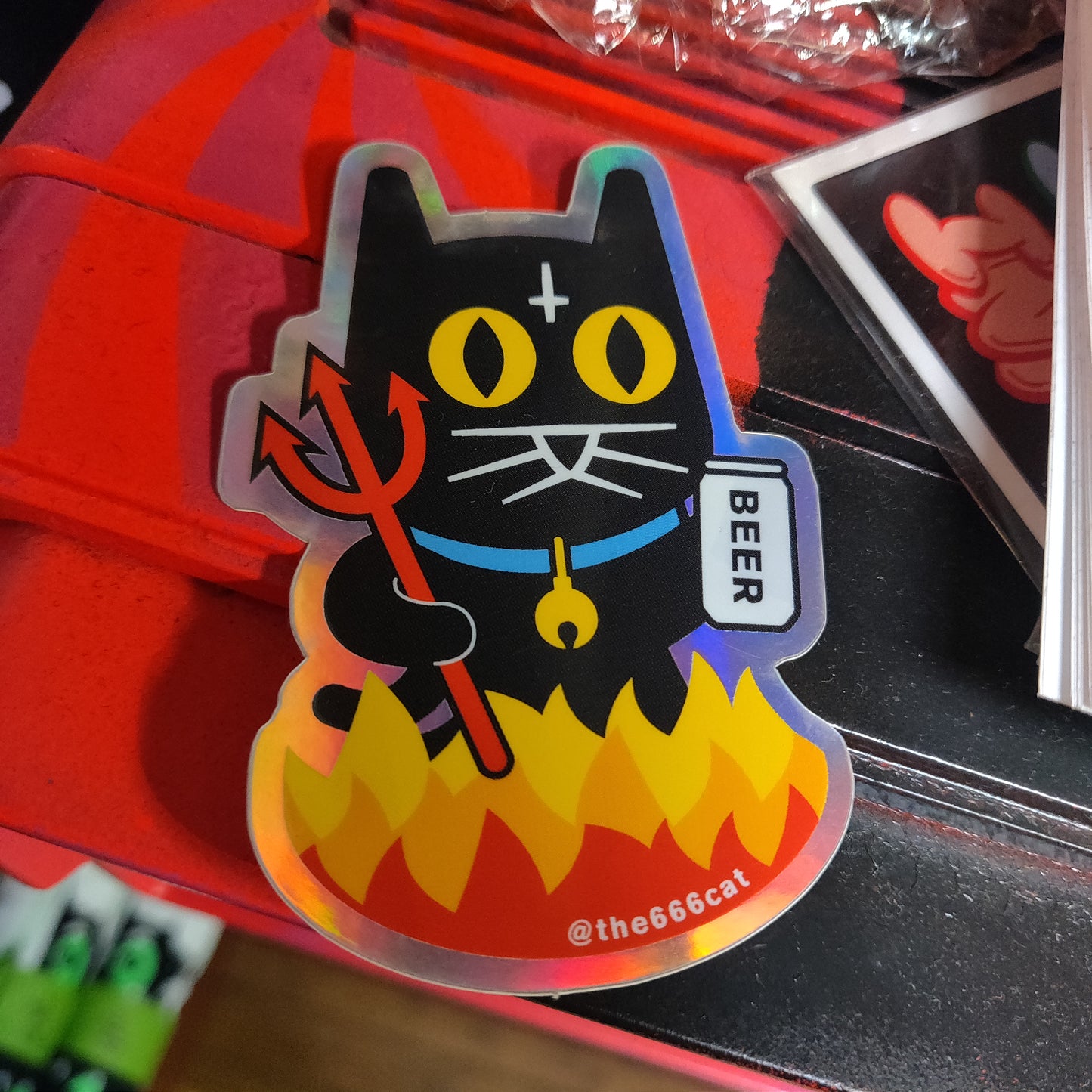 Beer Cat STICKER by the666cat