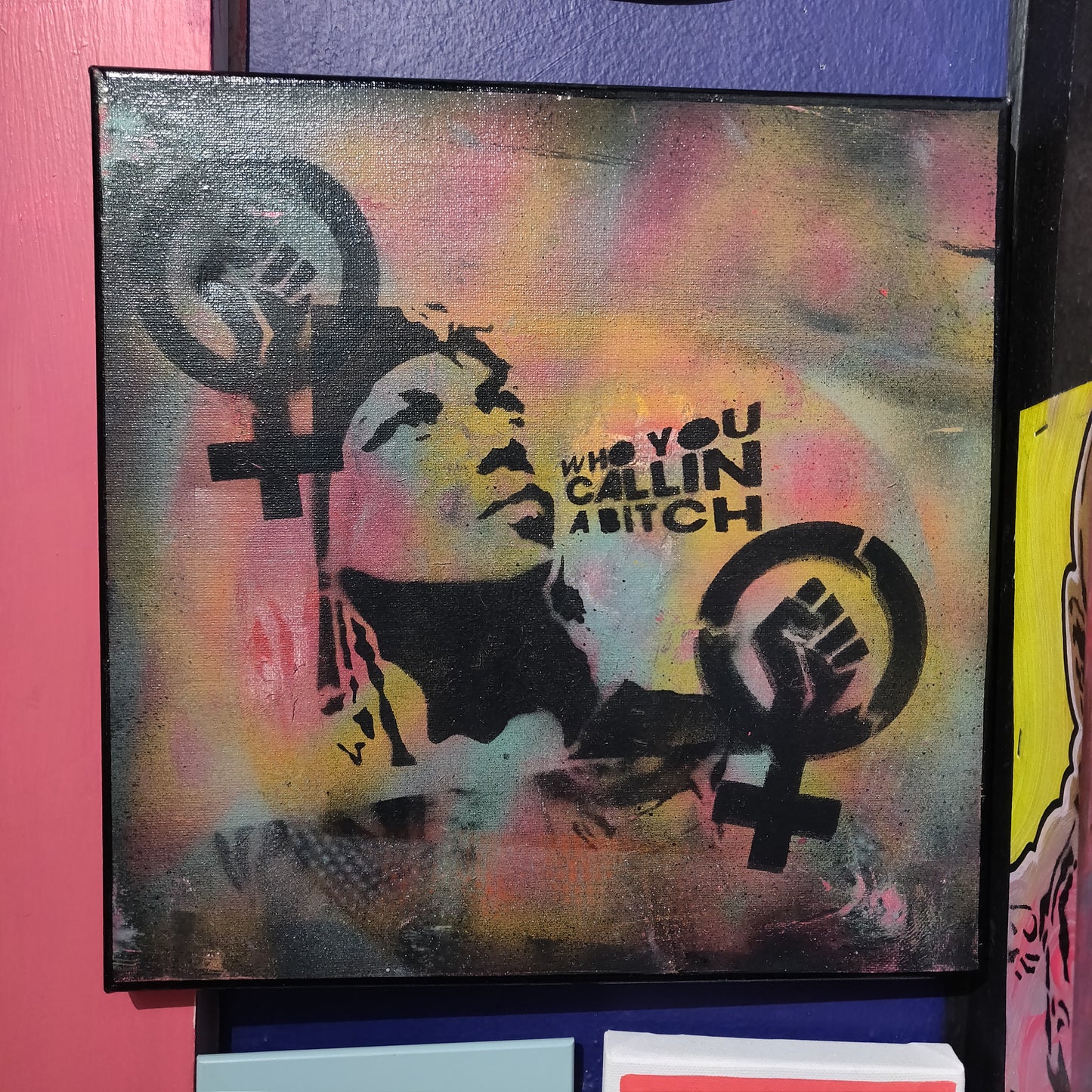 Queen Latifah U.N.I.T.Y. PAiNTiNG by Taped Off TV " Who You Callin' A Bitch "