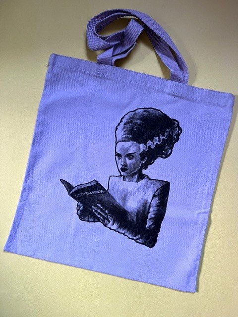 Bride of Frankenstein Reading Movie Jawn TOTE BAG