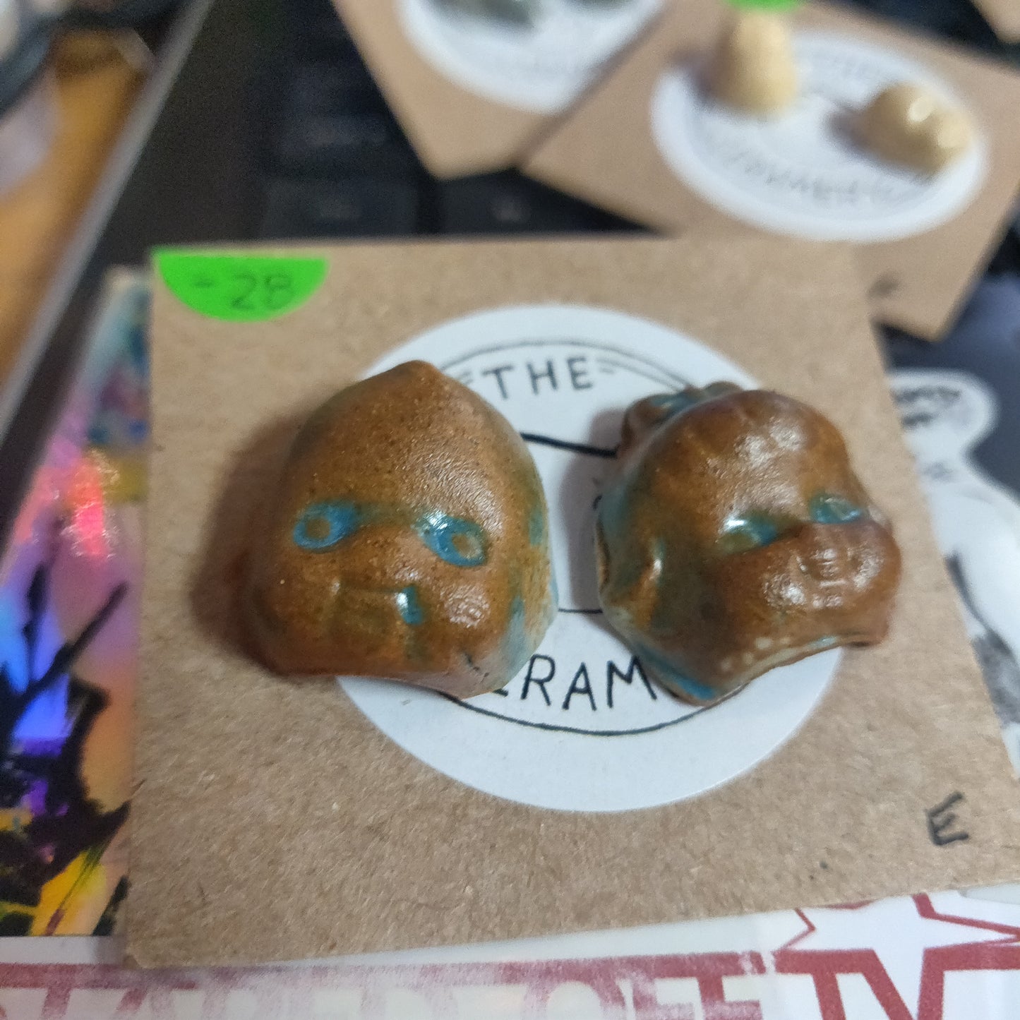 Ceramic Beeb Head EARRiNGS by The Ceramery