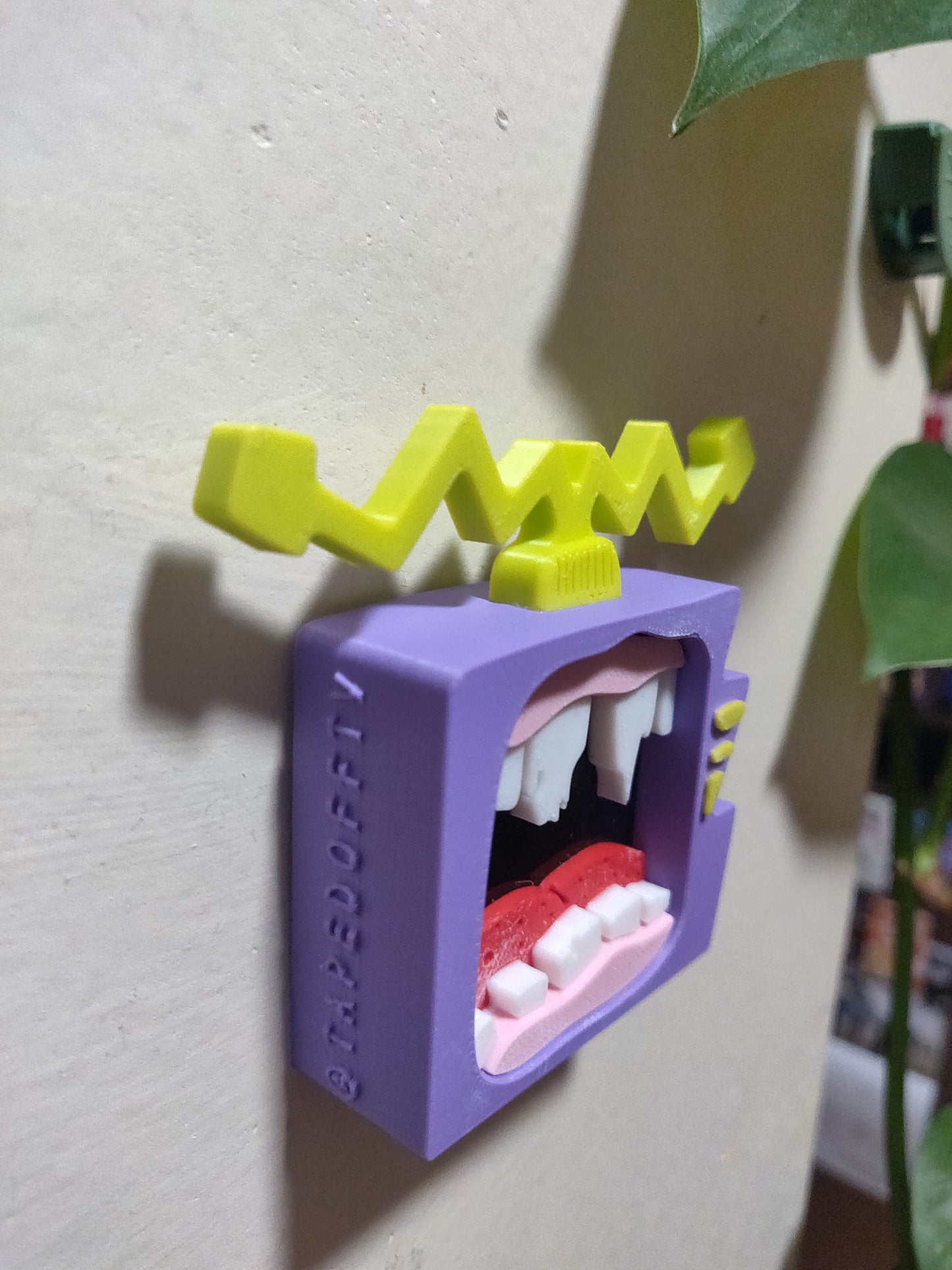 3D Taped Off TV Monster WALL HANGiNG / Shelf Art