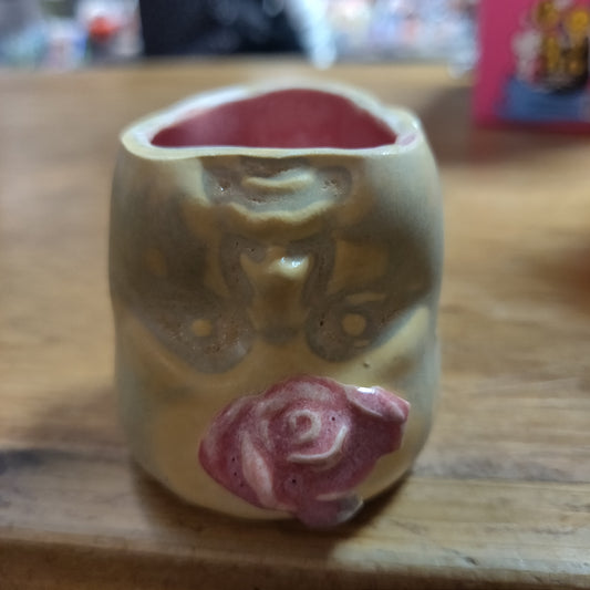 Small Yellow and Pink Ceramic Beeb CUP