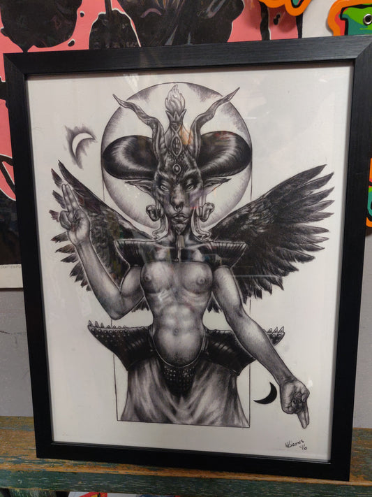 Framed Baphomet ART PRINT by Monique Ligons