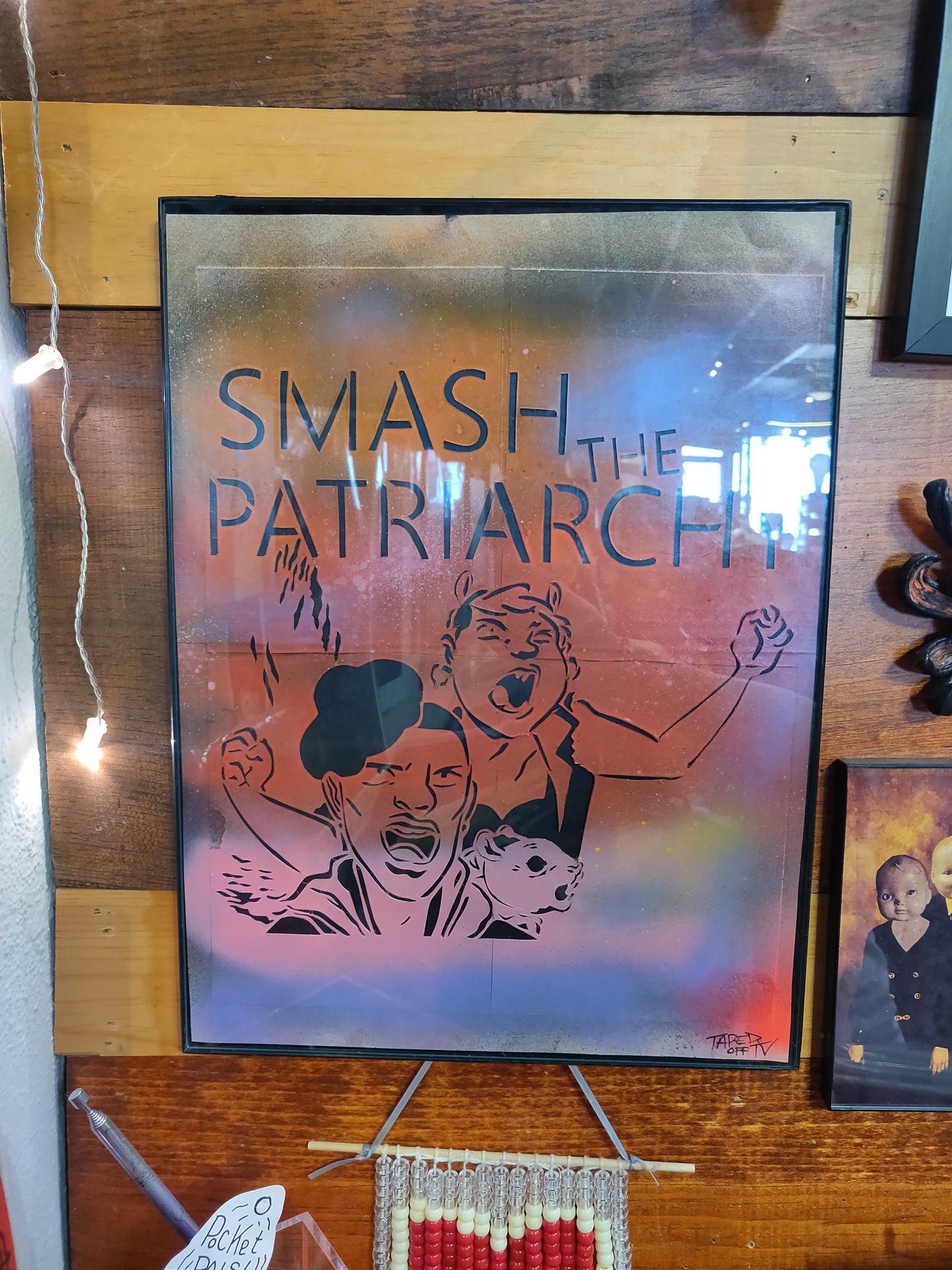 @TapedOffTV Framed Smash the Patriarchy RETiRED STENCiL ~ Squirrel Girl