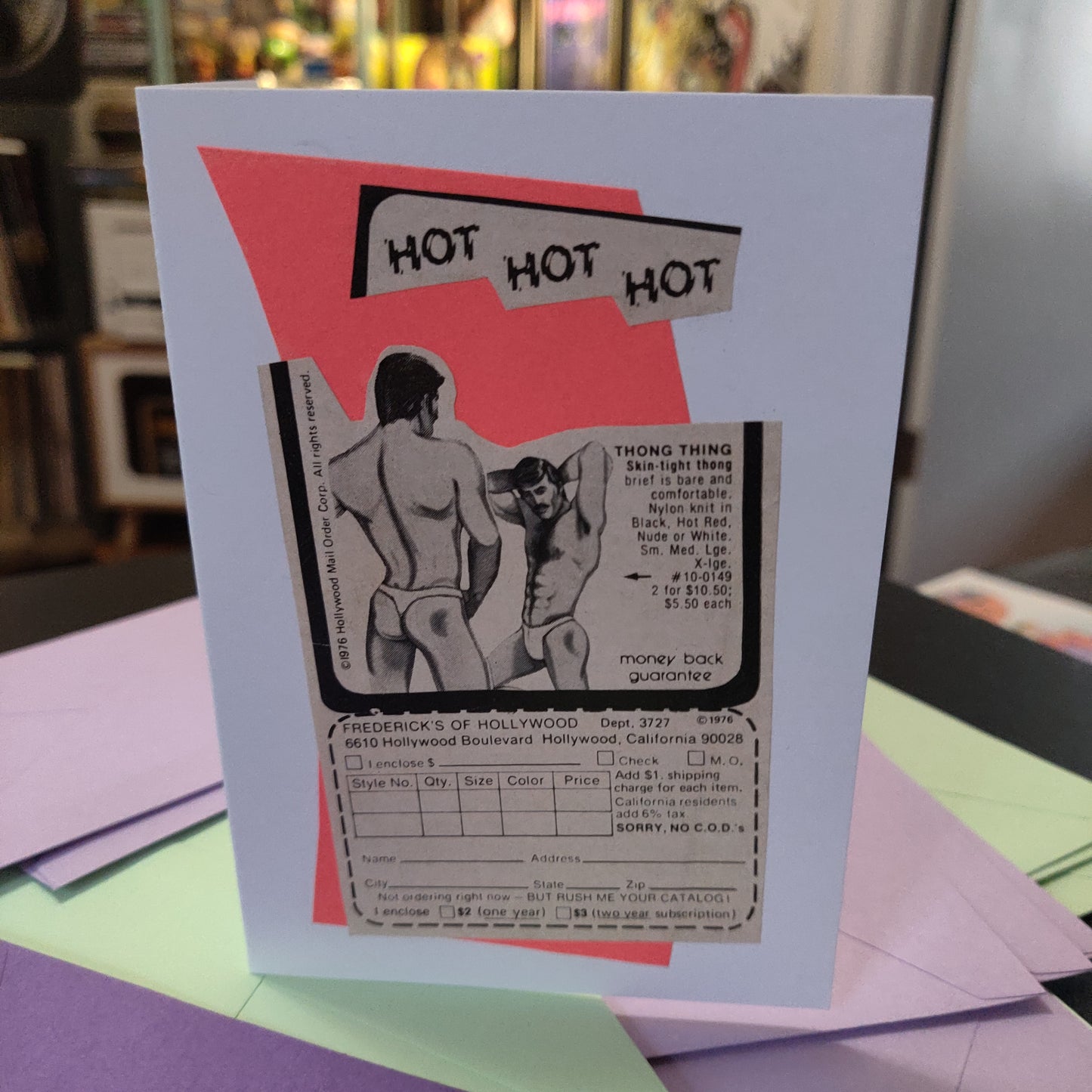 18+ Vintage Hot Thong Thing Ad Collage GREETiNG CARD