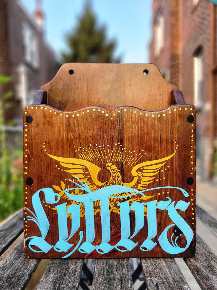 "Letters" Calligraphy Wooden LETTER BOX by Douglas Ethan