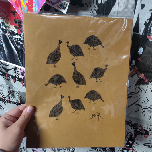 Guinea Chickens PRiNT by BLUR