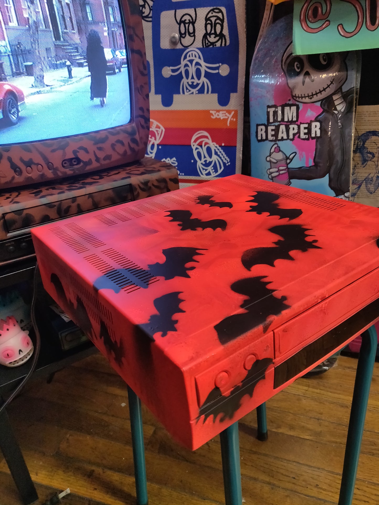 Bats! Custom Painted VCR by Taped Off TV (works, tested 8/29/25)