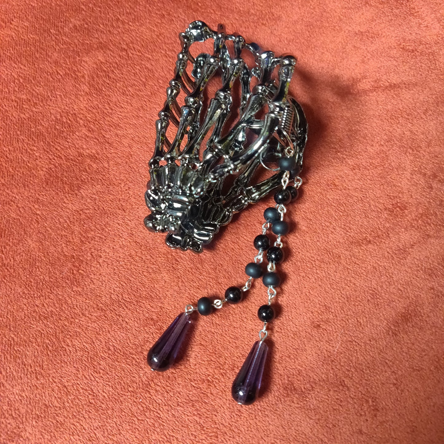 Metal Skeleton Hand Beaded HAiR CLiP by Lavish-Li Made