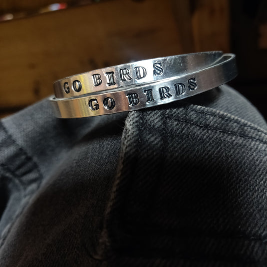 Go Birds Metal Stamped CUFF BRACELET