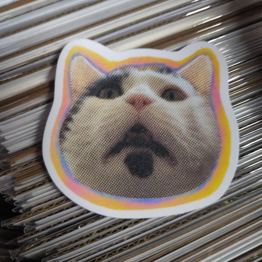 Glitch Face Kippo Cat STiCKER by Soop