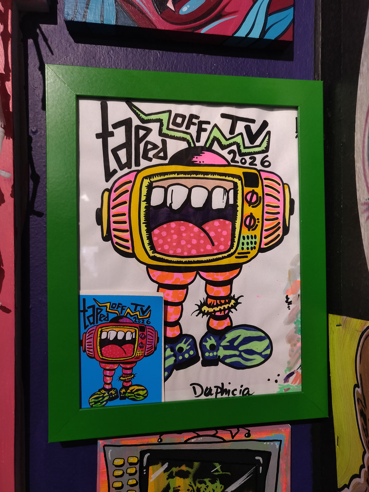 Duphicia TV Monster Framed Original Drawing by @TapedOffTV