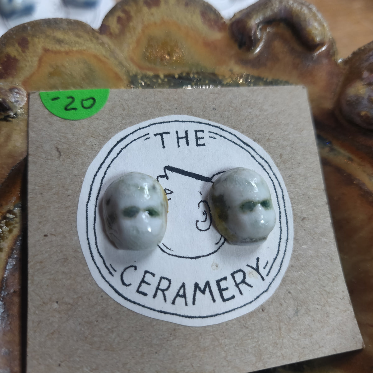 Ceramic Beeb Head Stud EARRiNGS by The Ceramery