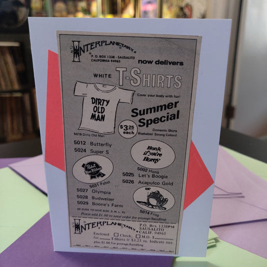 18+ Vintage Dirty T-Shirts Ad Collage GREETiNG CARD