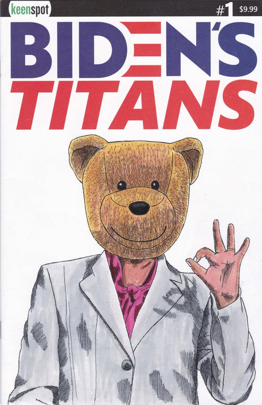 1/1 Original Sketch Cover Comic Book by Sean9Lugo ~ Parody Biden's Titans
