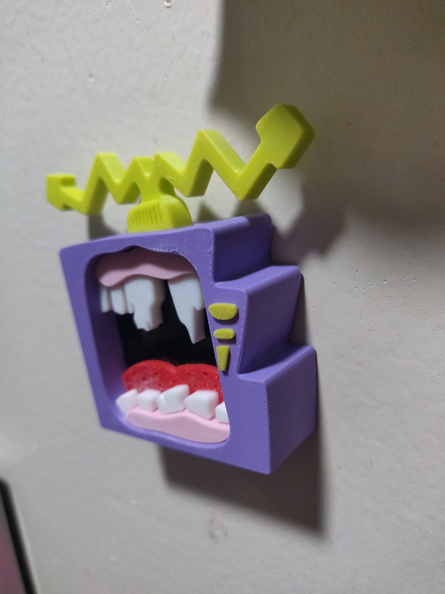 3D Taped Off TV Monster WALL HANGiNG / Shelf Art