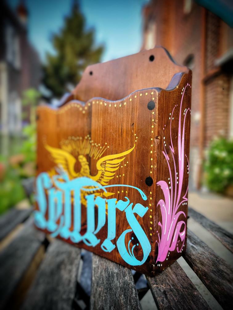 "Letters" Calligraphy Wooden LETTER BOX by Douglas Ethan