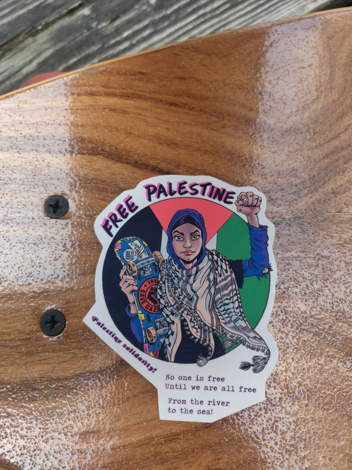 ** Free Palestine POSTCARD / STiCKER ** Donation to Gaza Skate Team