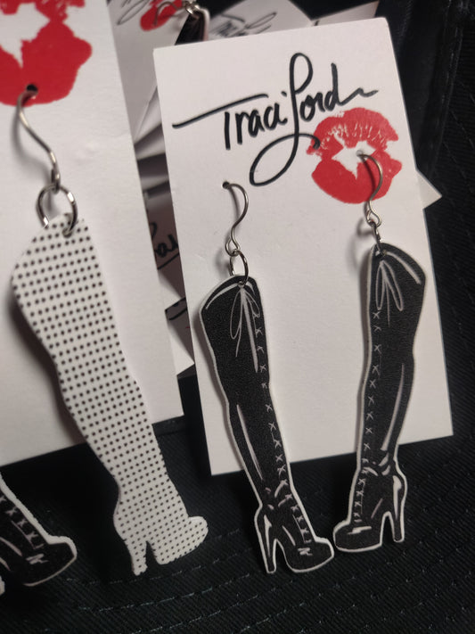 Black Stiletto Boots EARRiNGS from the Traci Lords Collection