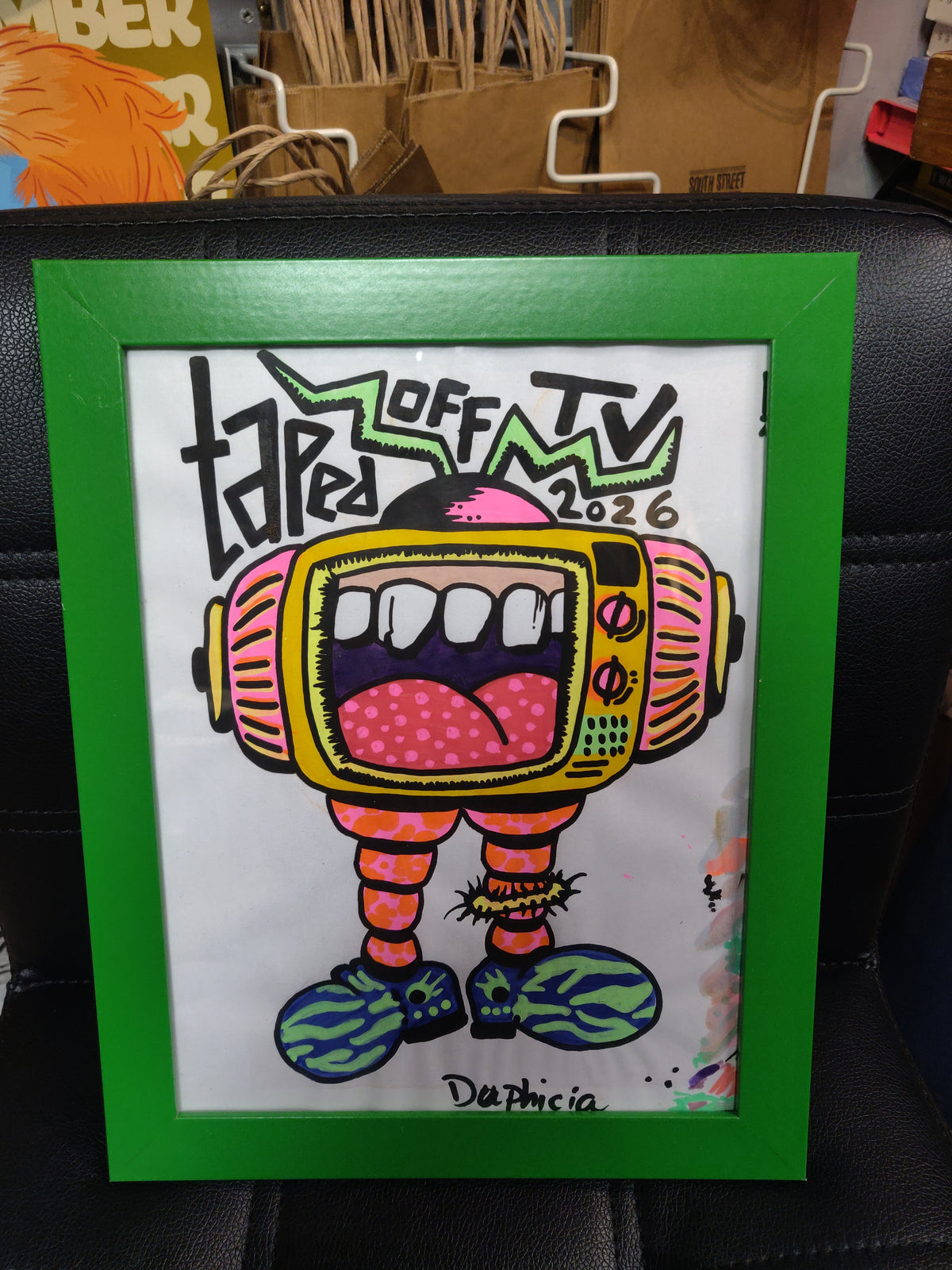 Duphicia TV Monster Framed Original Drawing by @TapedOffTV